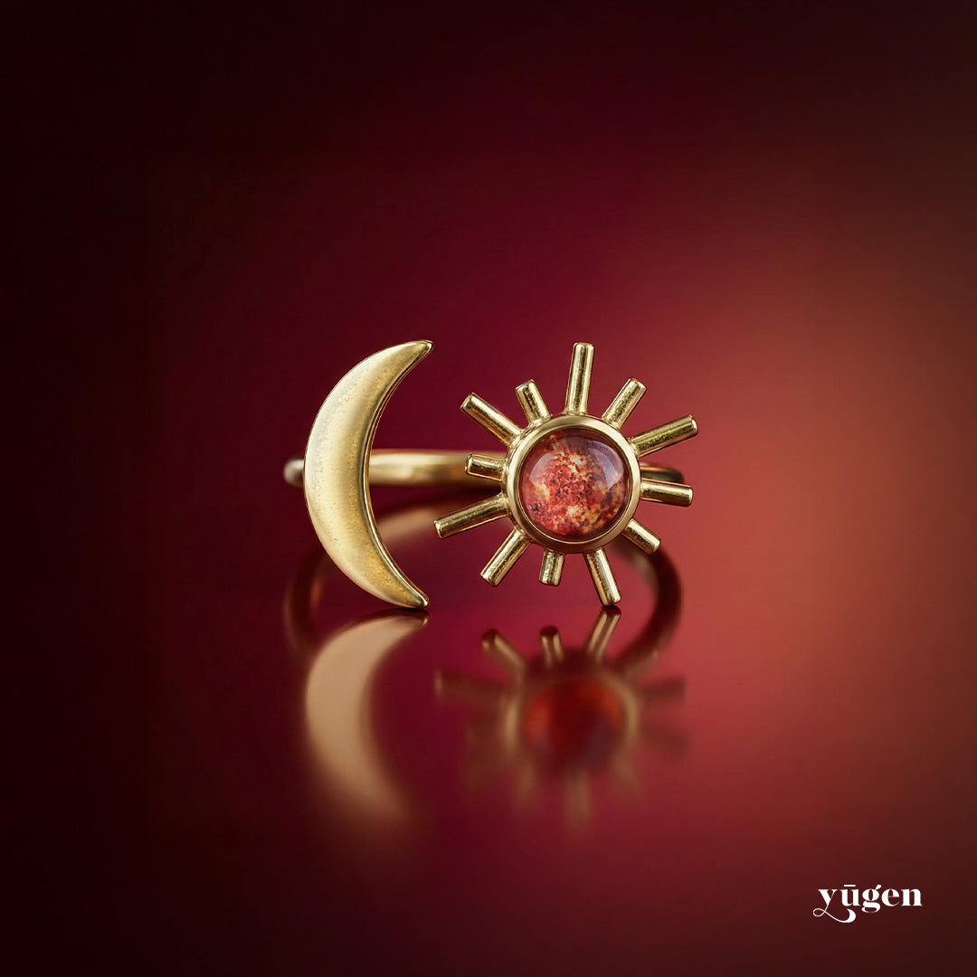 Sun and Moon Sculptural Statement Ring
