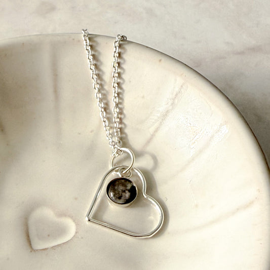 My Moon Sterling Silver Heart Necklace