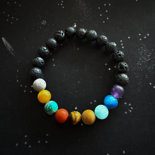 Solar System Lava Bead Bracelet