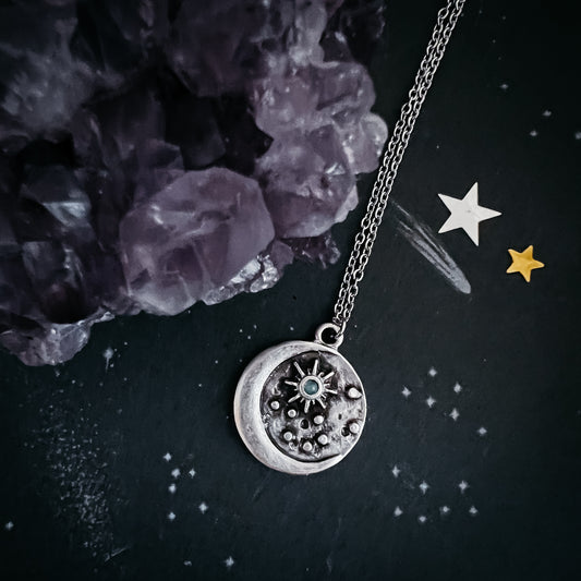 North Star Pendant Necklace with Opal Necklace Yugen Handmade