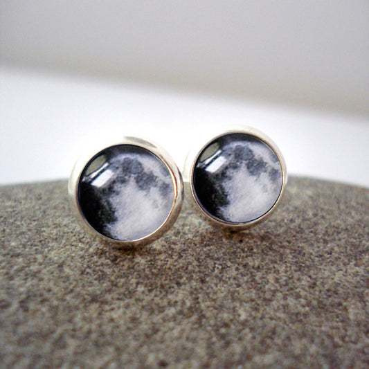 My Moon Custom Small Stud Earrings Earrings Yugen Handmade Silver  