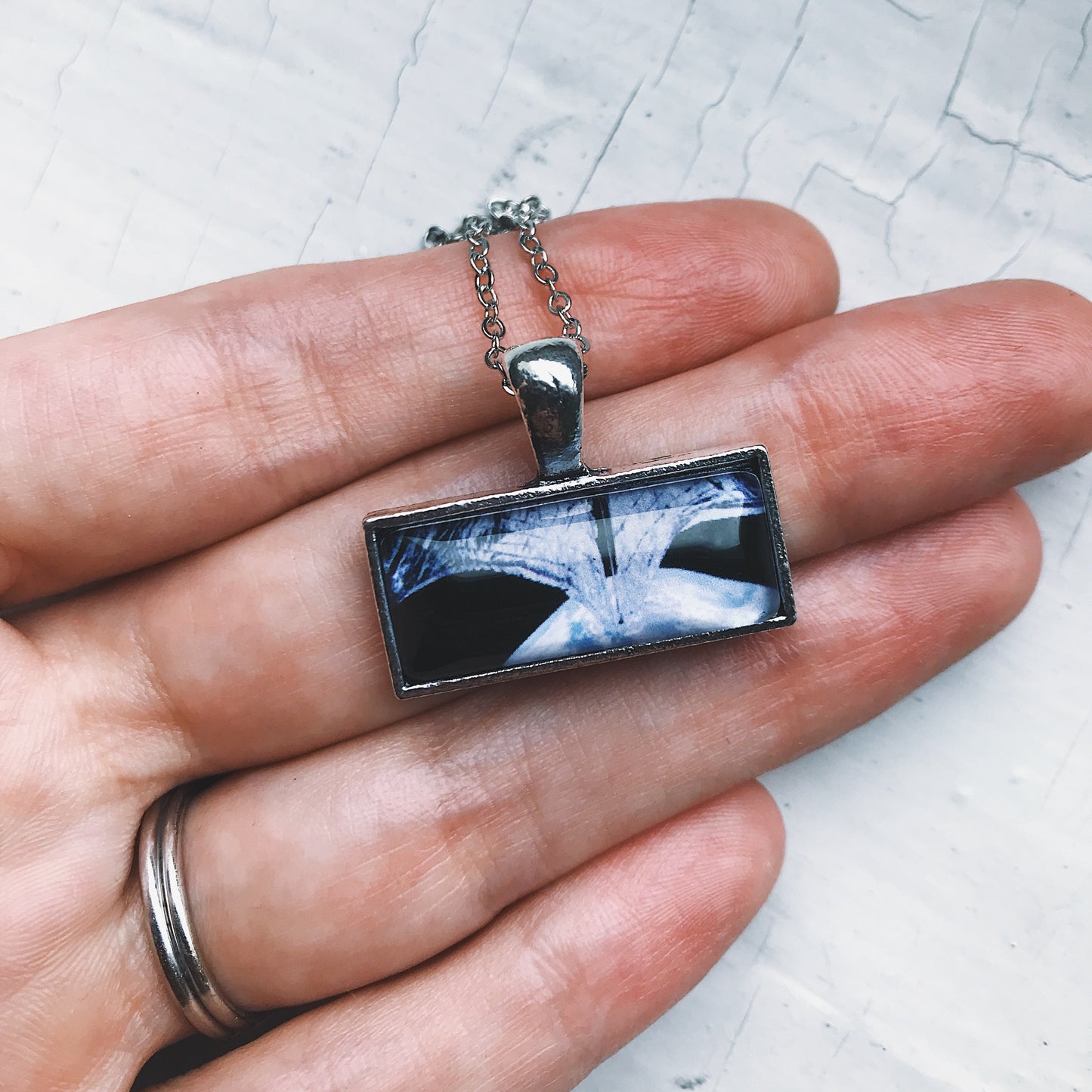 Planetary Society LightSail Rectangle Necklace - Sail Necklace Yugen Handmade