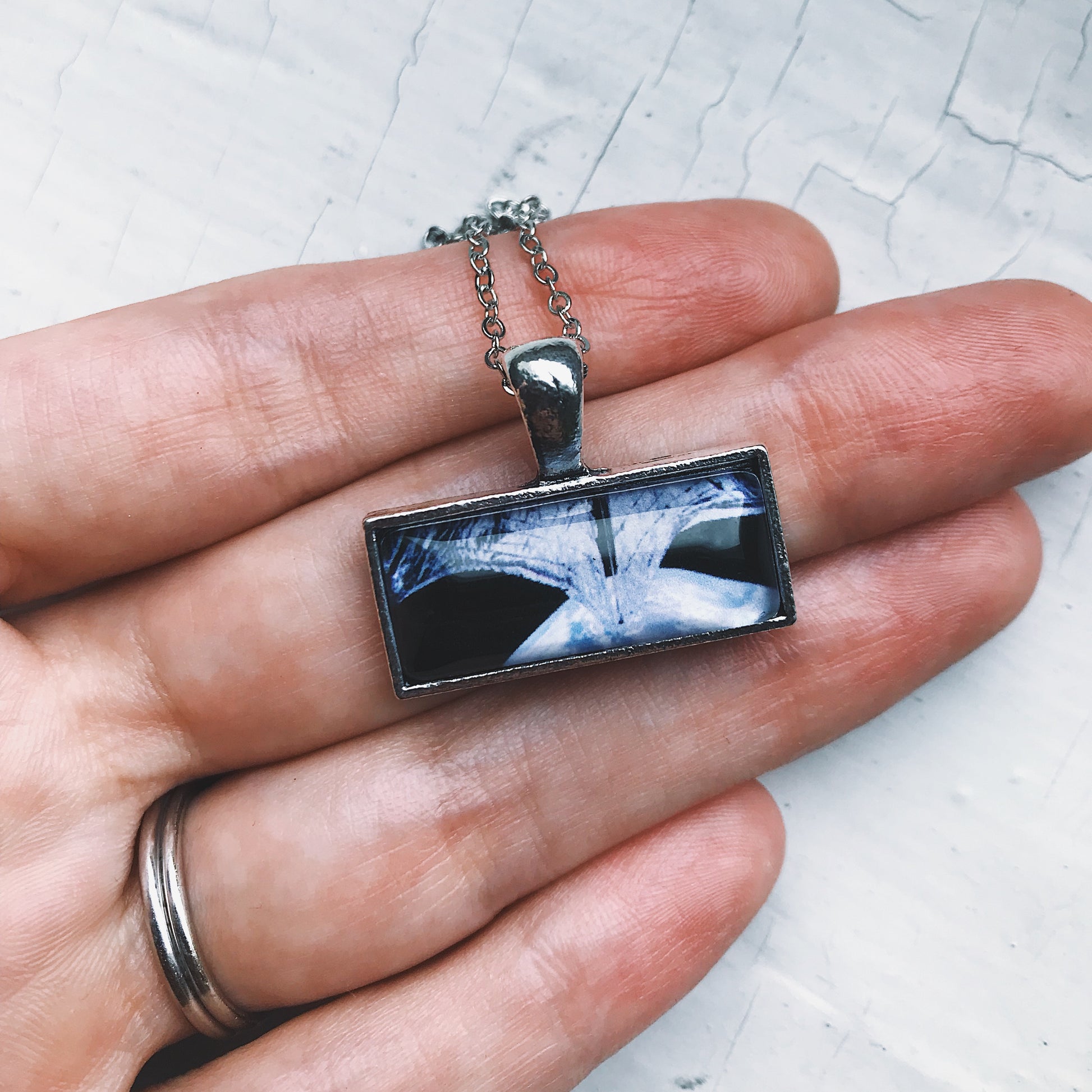 Planetary Society LightSail Rectangle Necklace - Sail Necklace Yugen Handmade