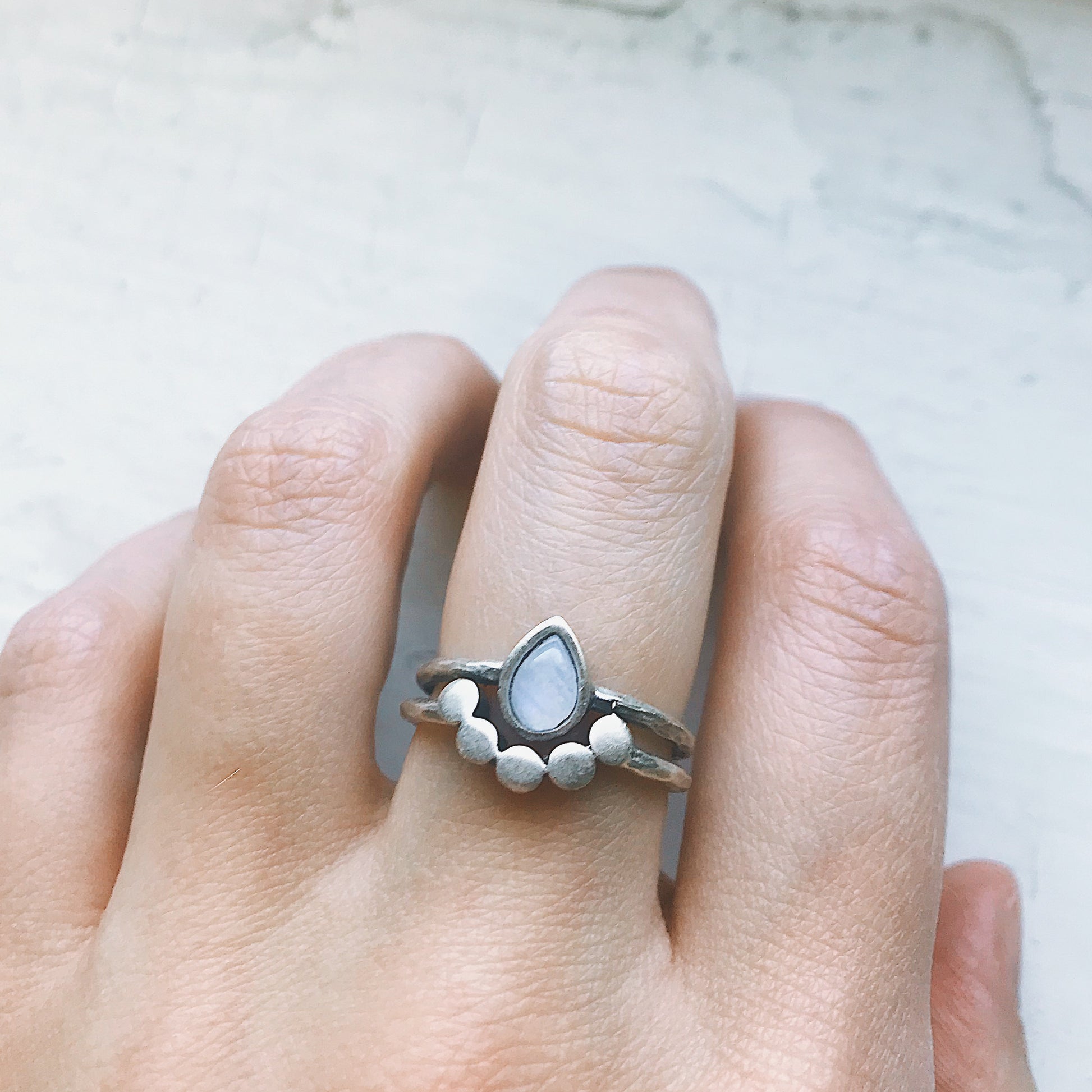 Moondrop Moonstone Ring Ring Yugen Handmade