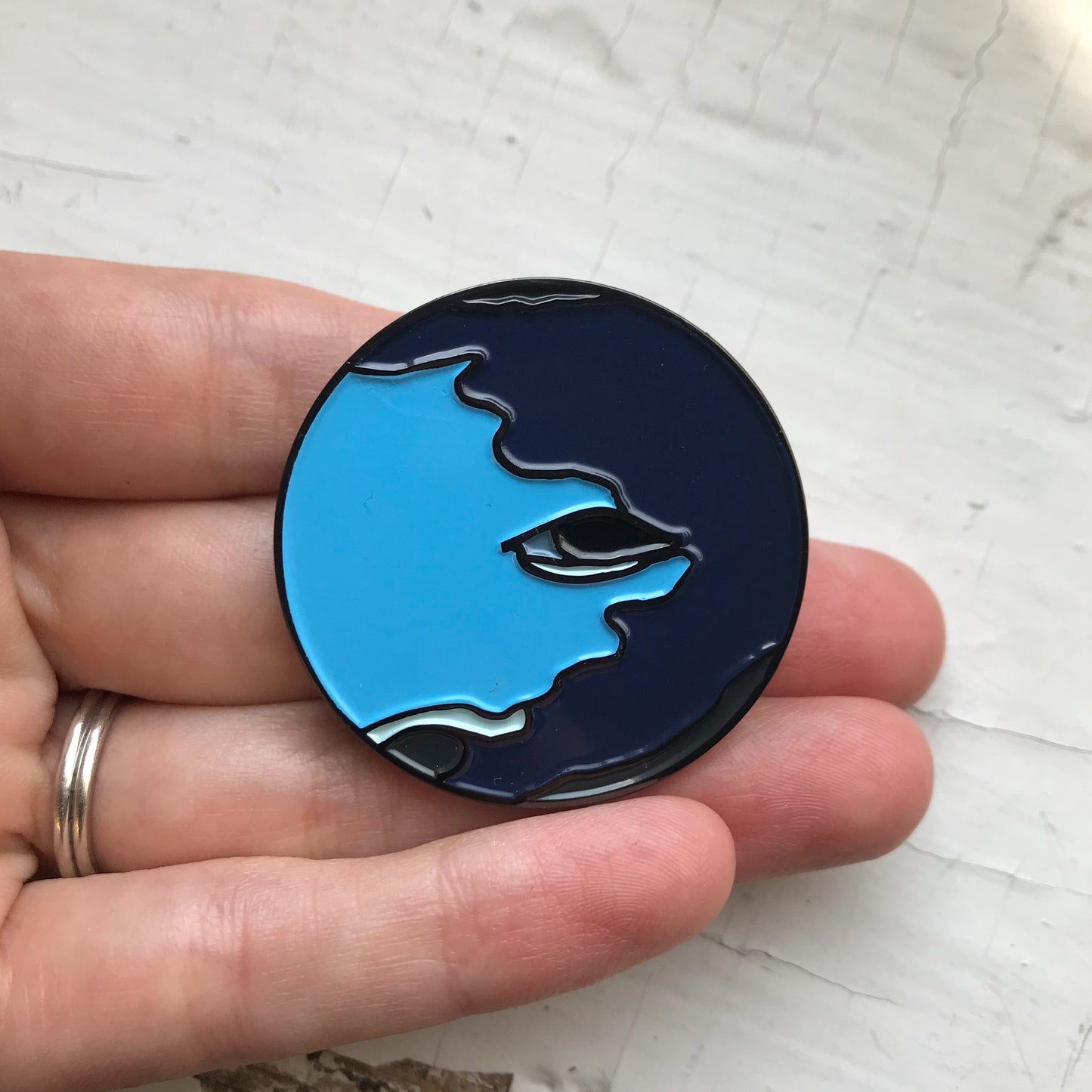 Neptune Enamel Pin Enamel Pin Yugen Handmade   