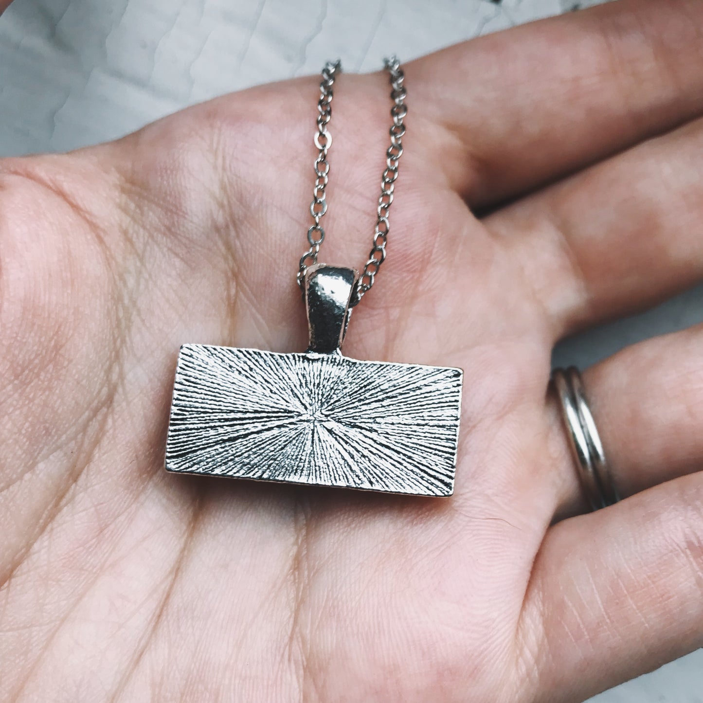 Planetary Society LightSail Rectangle Necklace - Earth Necklace Yugen Handmade