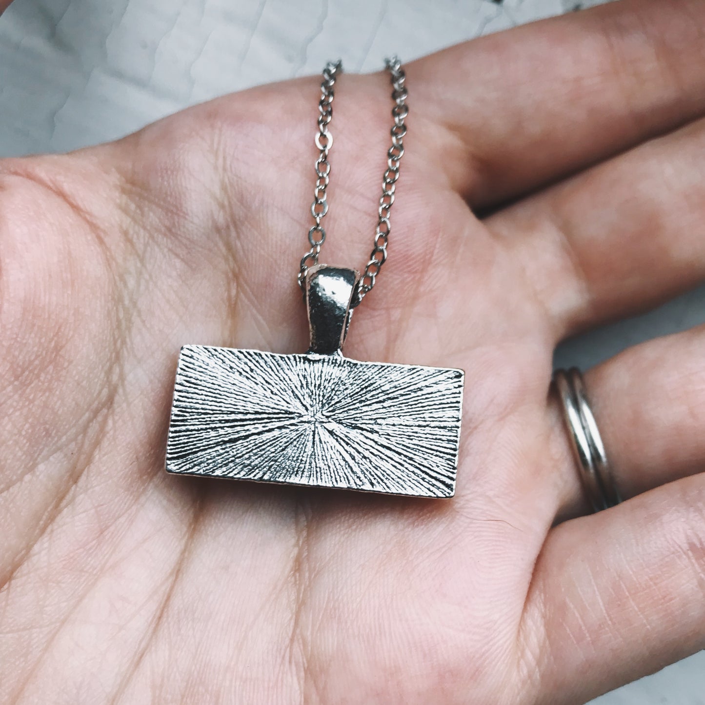 Planetary Society LightSail Rectangle Necklace - Earth Necklace Yugen Handmade   