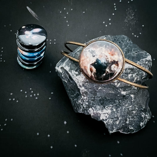 Interchangeable JWST First Images Cuff Bracelet Bracelet Yugen Handmade Antique Bronze Tone