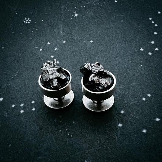 Cufflinks with Authentic Meteorite Cufflinks Yugen Handmade