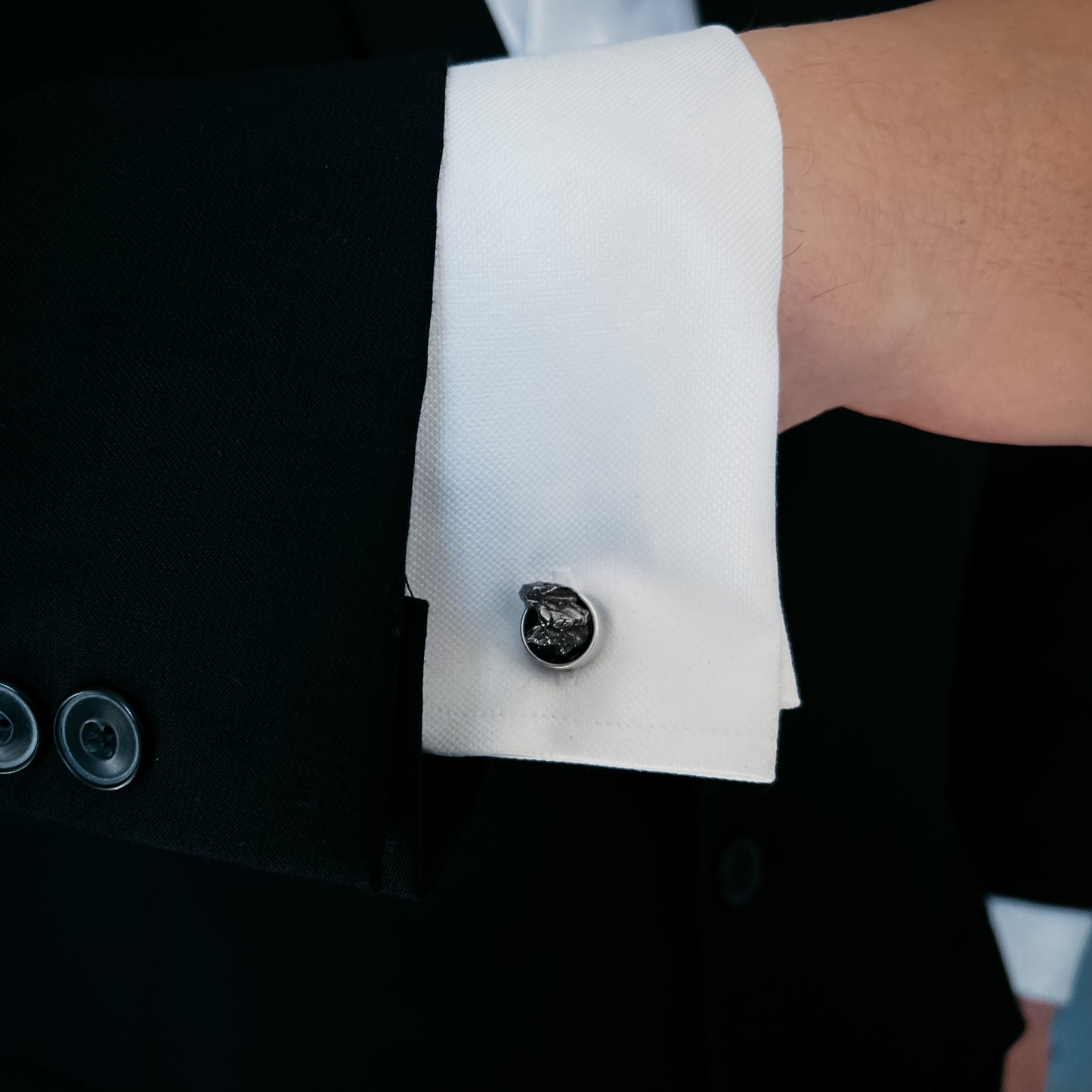 Cufflinks with Authentic Meteorite Cufflinks Yugen Handmade