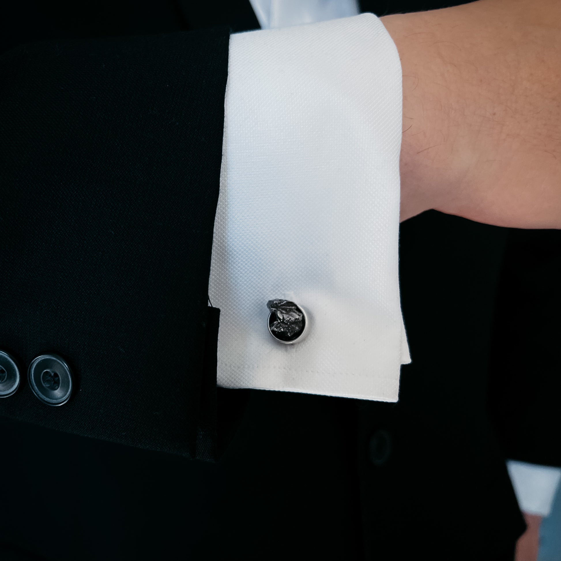 Cufflinks with Authentic Meteorite Cufflinks Yugen Handmade