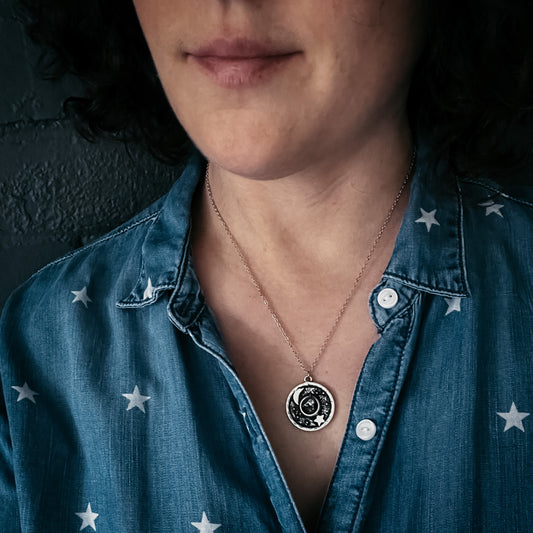 Night Sky Pendant Necklace with Authentic Meteorite Necklace Yugen Handmade