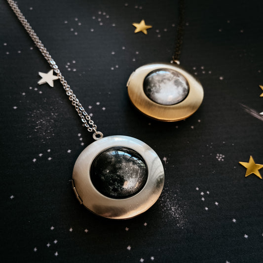 My Moon Locket Pendant Necklace Necklace Yugen Handmade