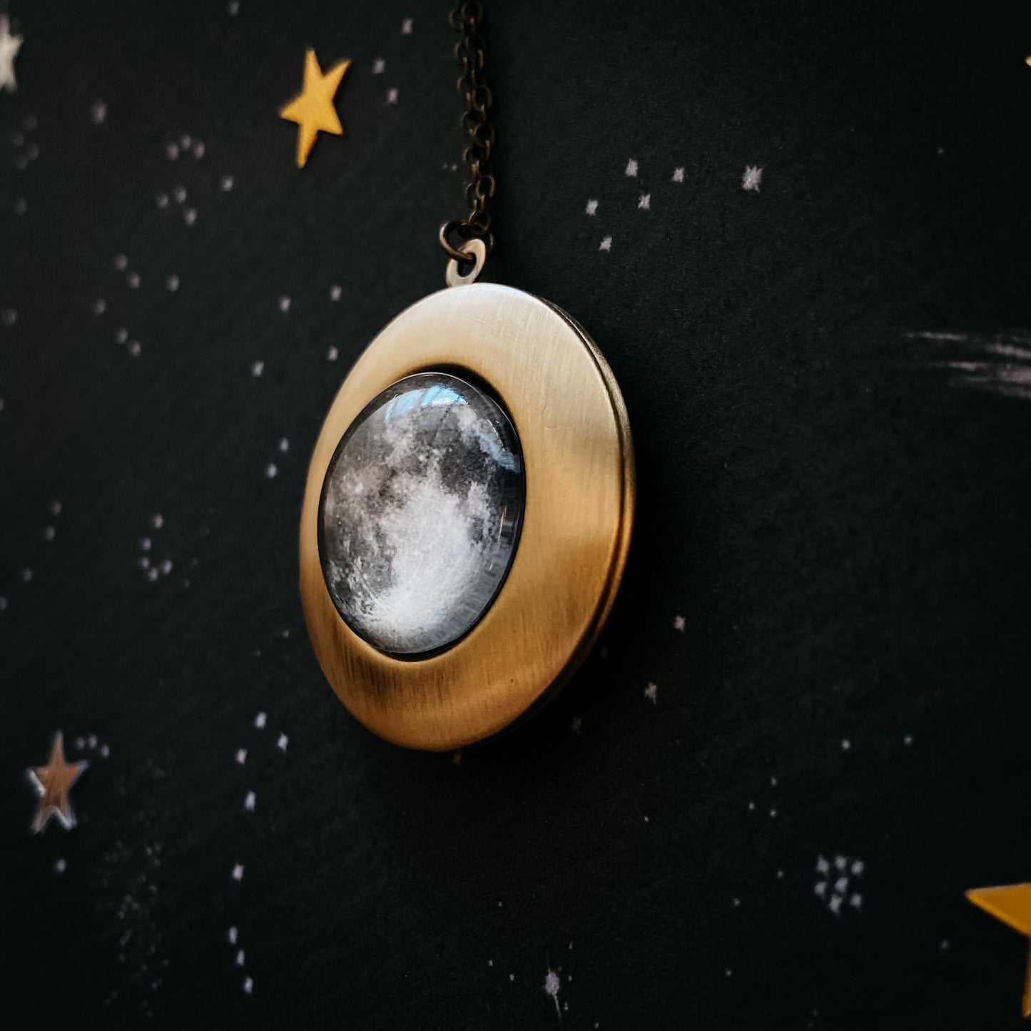 My Moon Locket Pendant Necklace Necklace Yugen Handmade