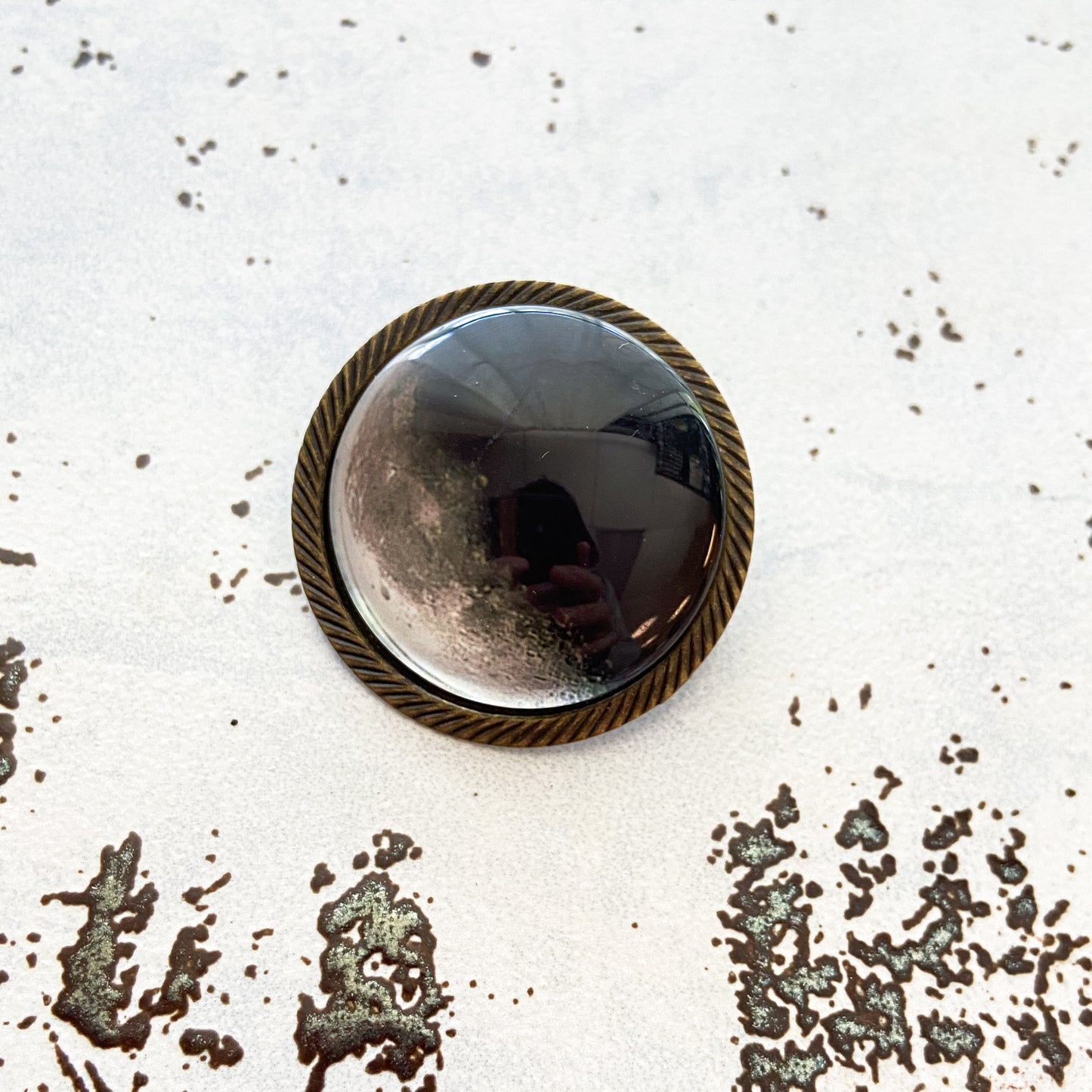 My Moon Custom Lunar Phase Lapel Pin Boutonniere / Pin Yugen Handmade Bronze