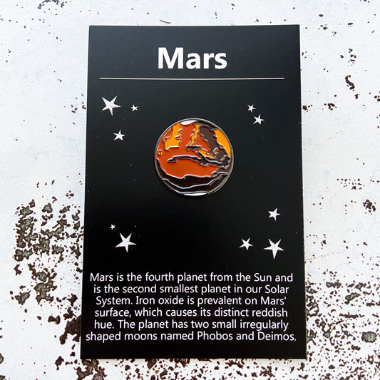 Mars Enamel Pin Enamel Pin Yugen Handmade