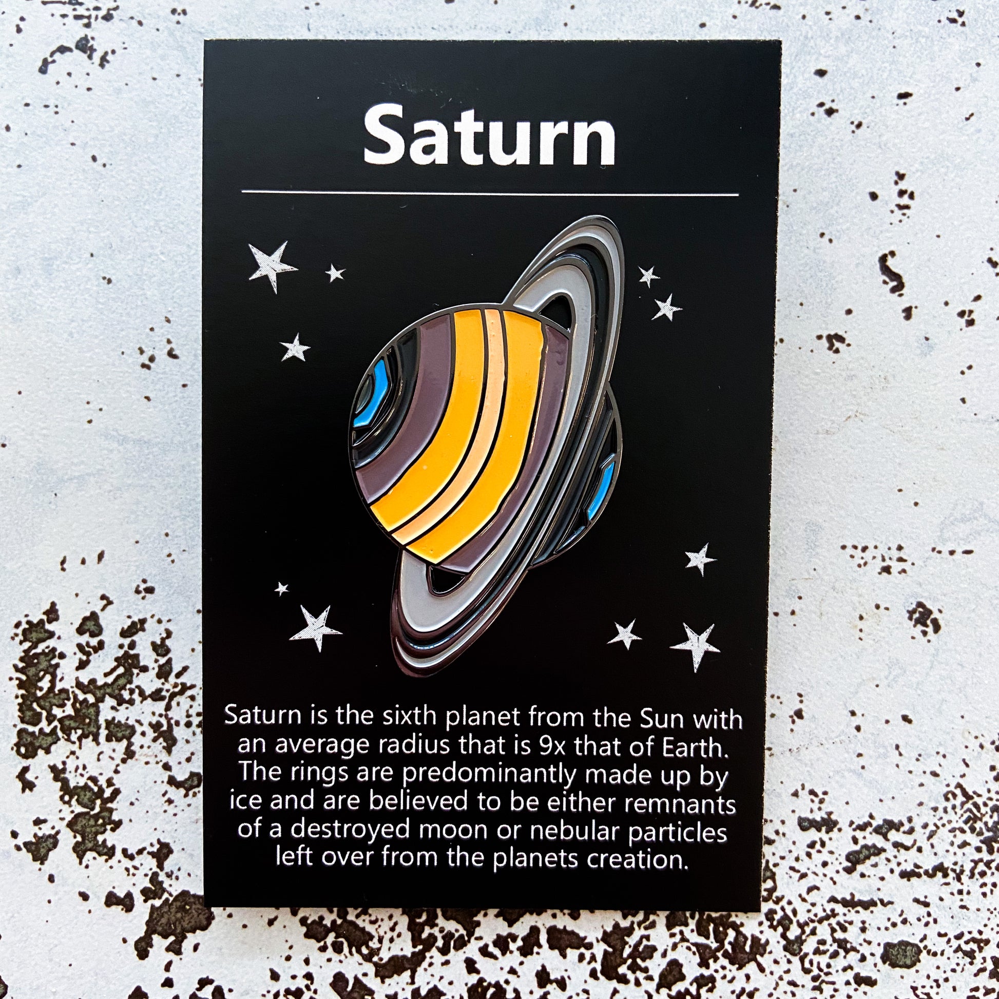 Saturn Enamel Pin Enamel Pin Yugen Handmade