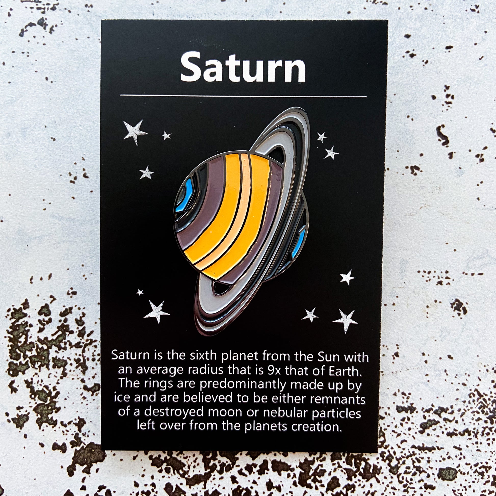 Saturn Enamel Pin Enamel Pin Yugen Handmade   