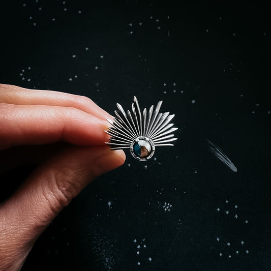 Sun Goddess Ring with Copper Oyster Turquoise Ring Yugen Handmade