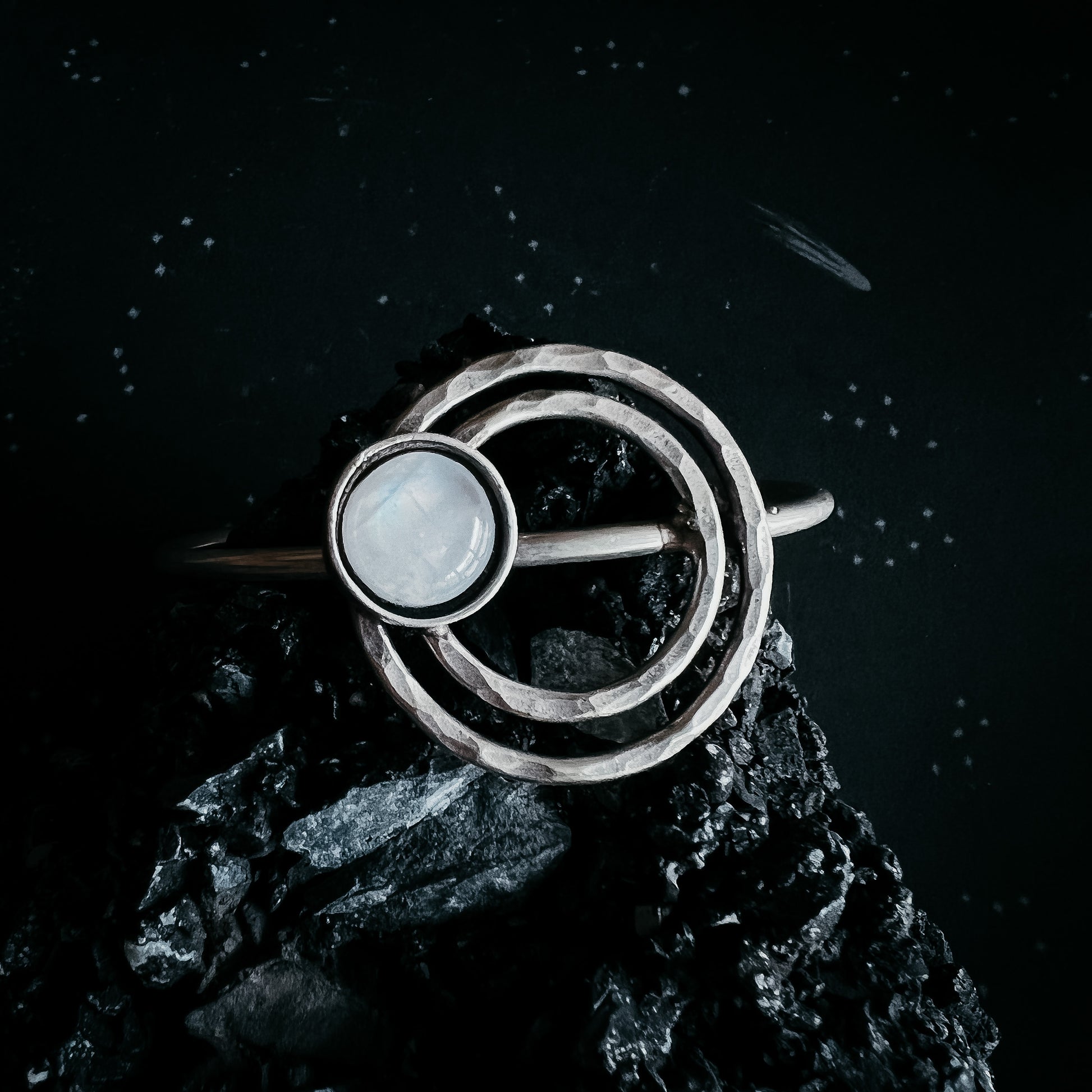 Cosmic Ripple Bracelet with Rainbow Moonstone Bracelet Yugen Handmade