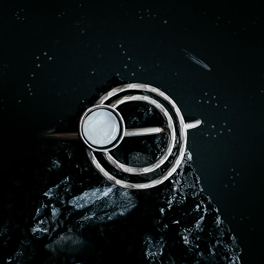 Cosmic Ripple Bracelet with Rainbow Moonstone Bracelet Yugen Handmade