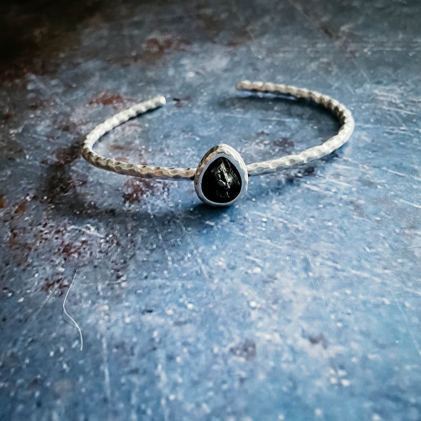 Teardrop Meteorite Cuff Bracelet Bracelet Yugen Handmade