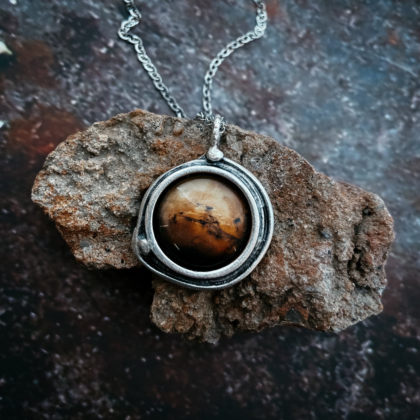 Mars and Moons Pendant Necklace Necklace Yugen Handmade   