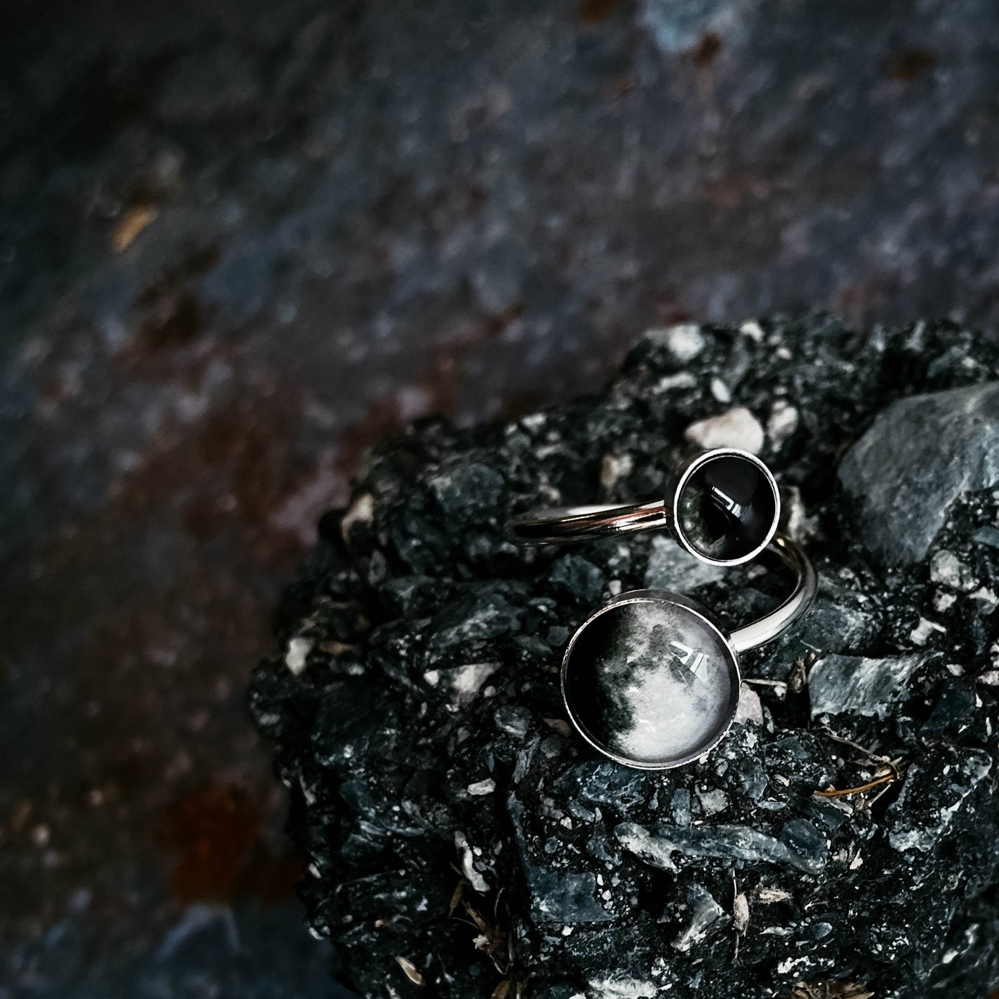 Mother and Me Ring - My Moon Phase Bypass Ring in Sterling Silver Ring Yugen Handmade