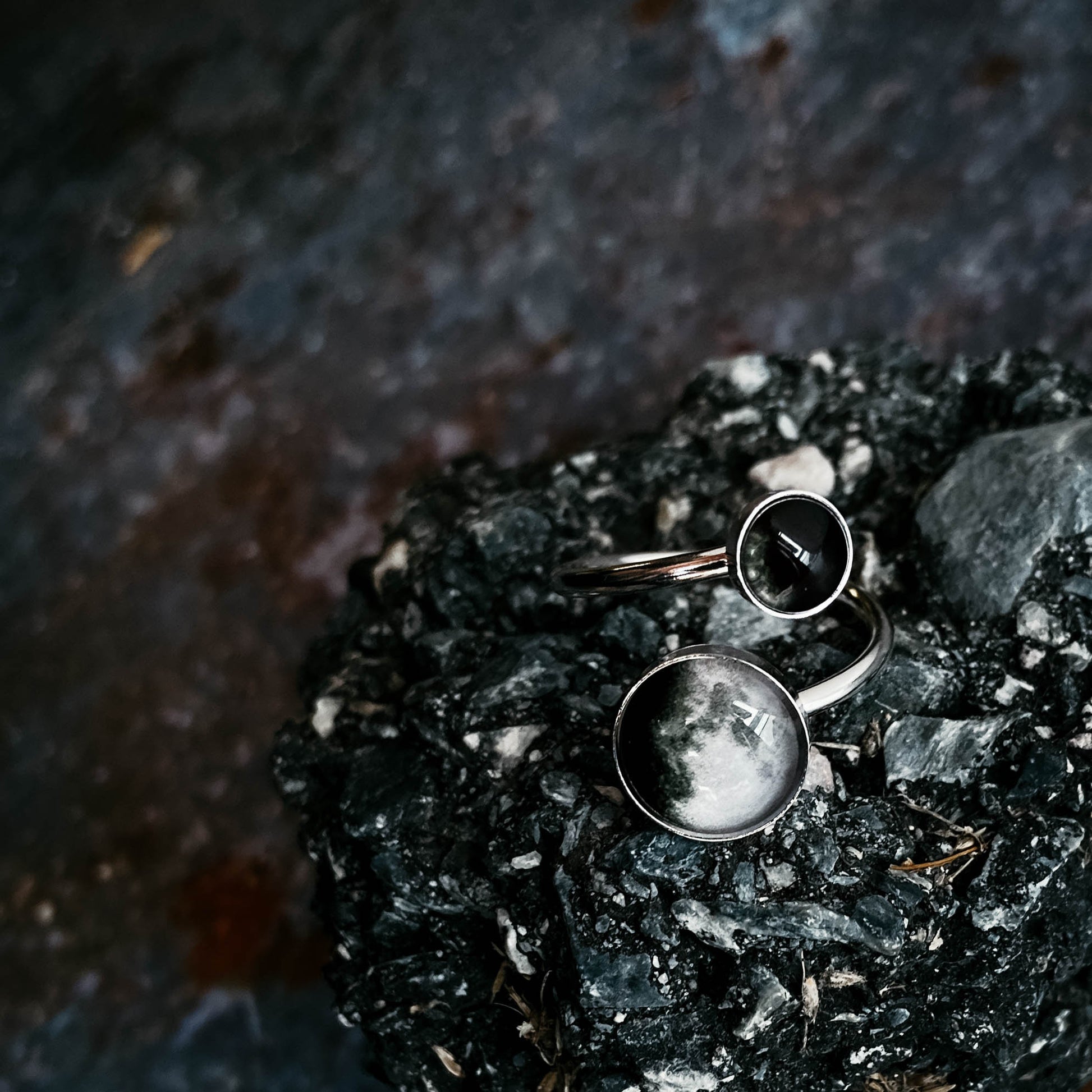 Mother and Me Ring - My Moon Phase Bypass Ring in Sterling Silver Ring Yugen Handmade