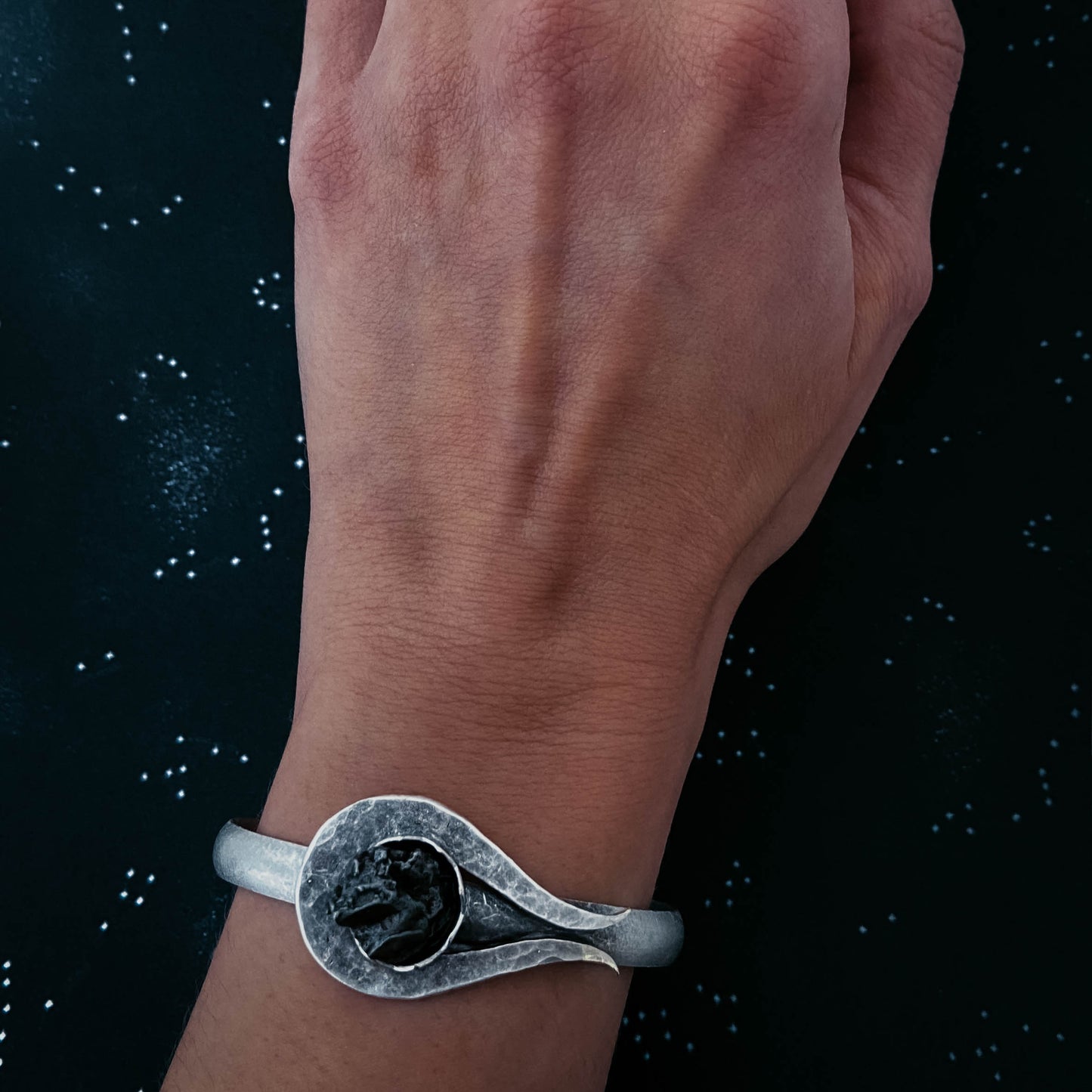 Comet Meteorite Cuff Bracelet Bracelet Yugen Handmade