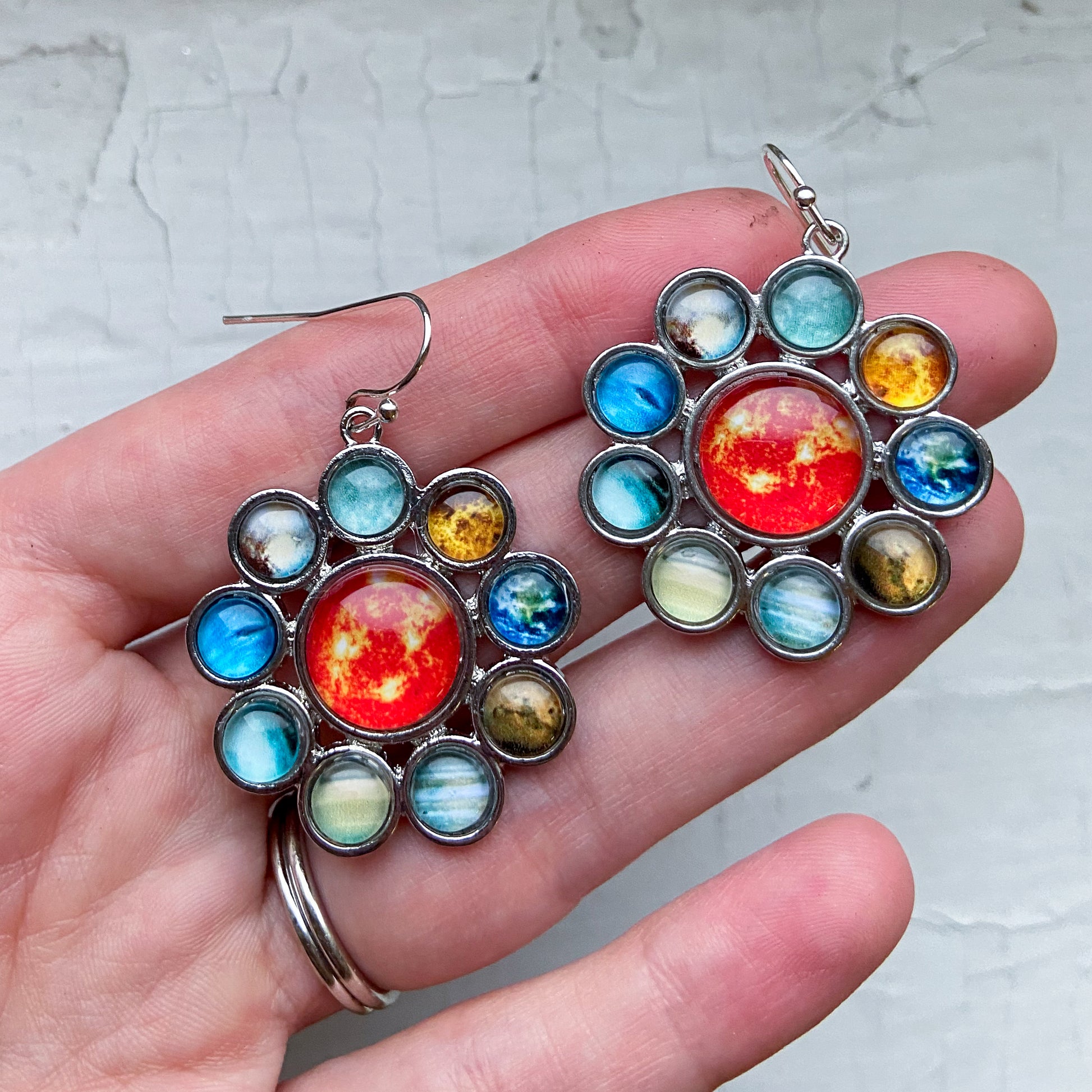 Solar System Halo Dangle Earrings Earrings Yugen Handmade