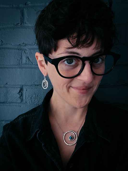 Milky Way Necklace - Spiral Silver Pendant with Labradorite Necklace Yugen Handmade