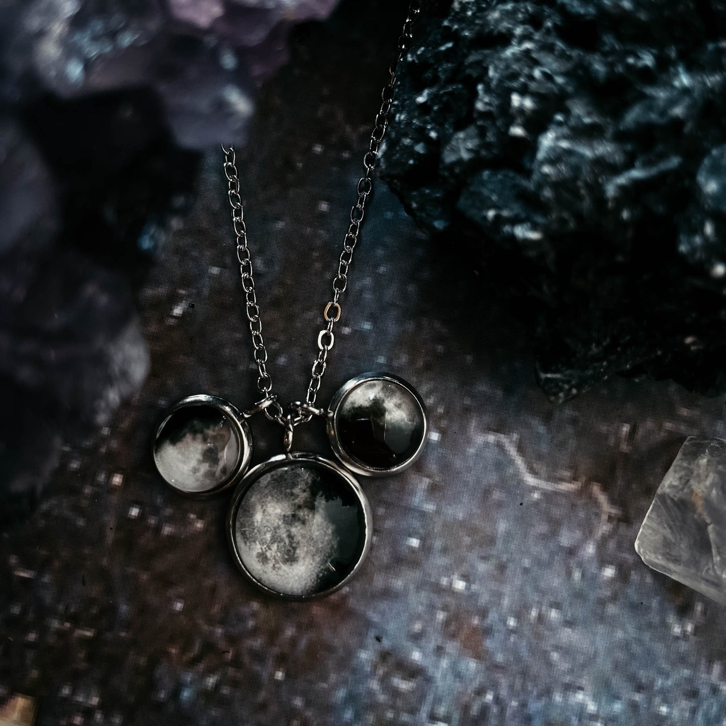 My Moon Family Clustered Necklace - Multiple Phases Necklace Yugen Handmade