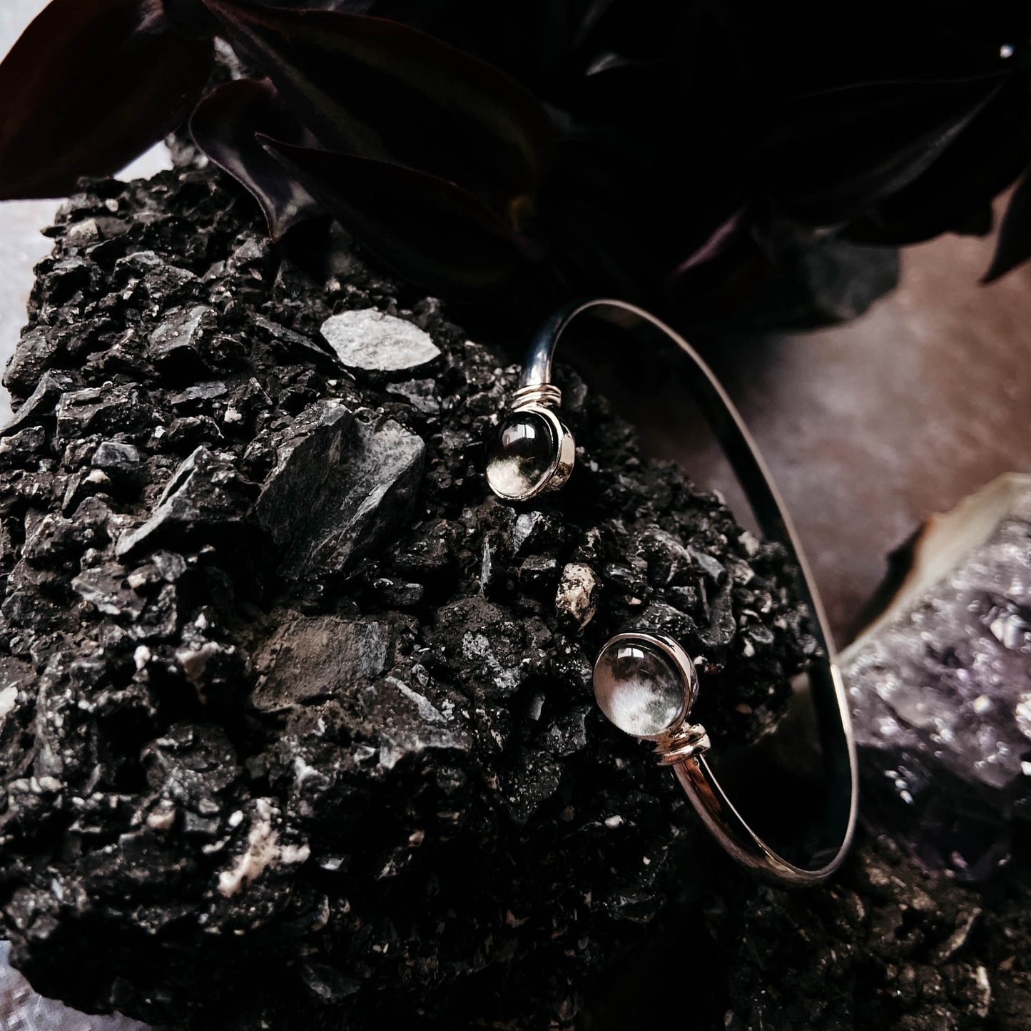 My Moon Cuff Bracelet - 2 Custom Moon Dates Bracelet Yugen Handmade