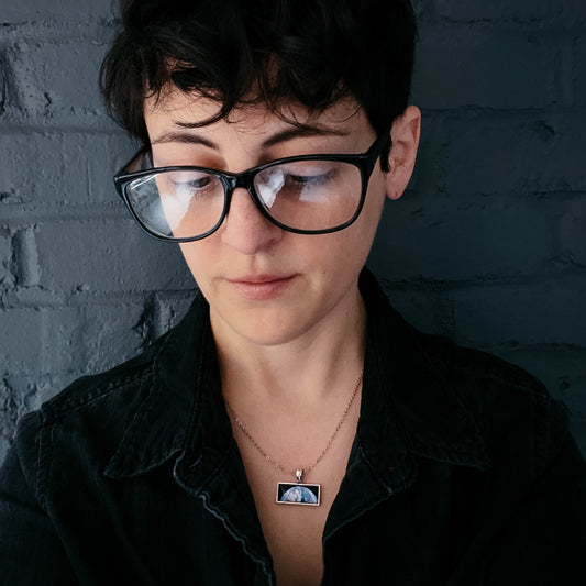 Planetary Society LightSail Rectangle Necklace - Earth Necklace Yugen Handmade