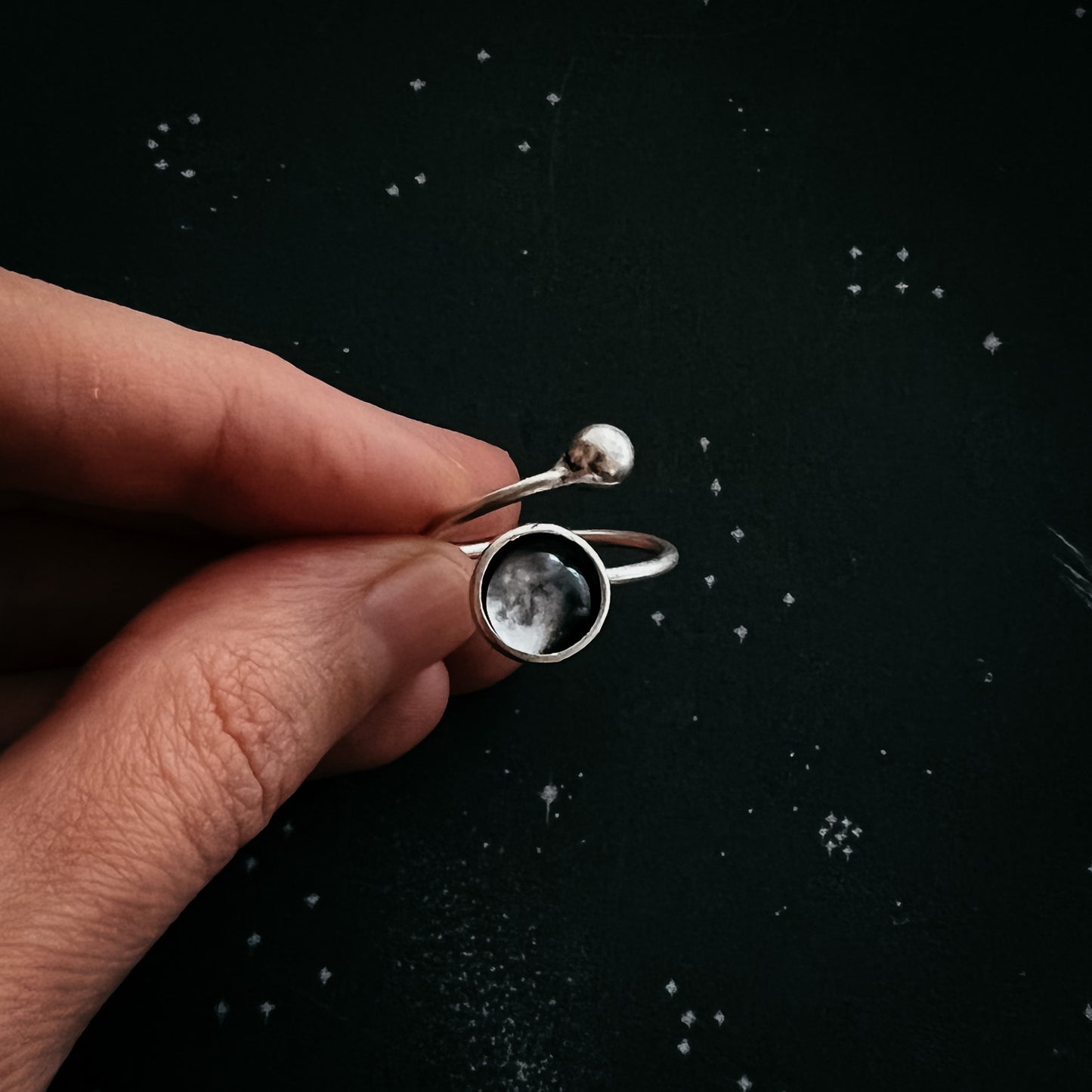 My Moon Custom Wrap Ring with Bead Ring Yugen Handmade