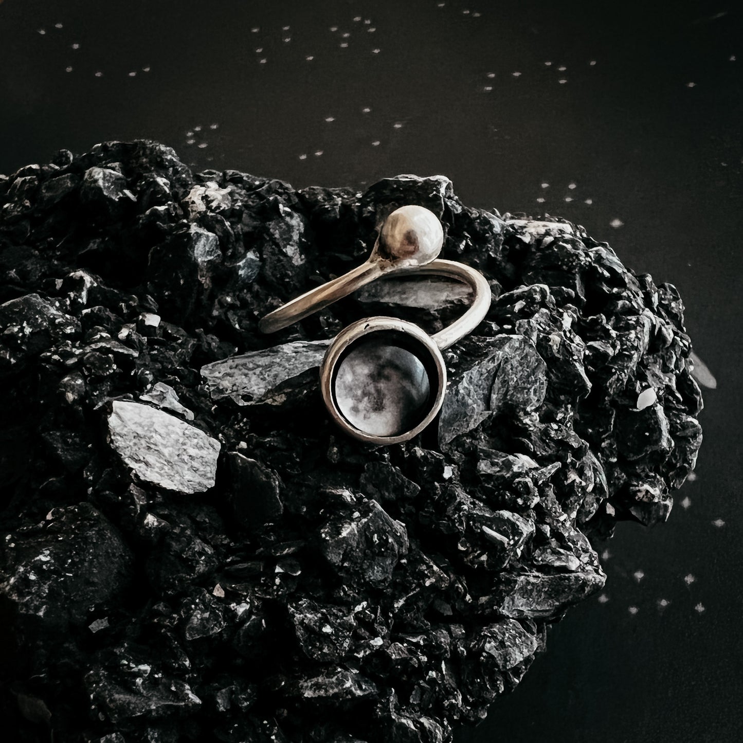 My Moon Custom Wrap Ring with Bead Ring Yugen Handmade