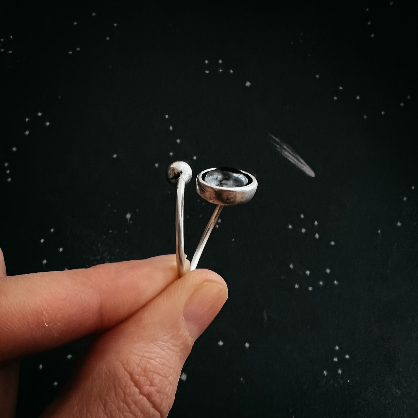 My Moon Custom Wrap Ring with Bead Ring Yugen Handmade
