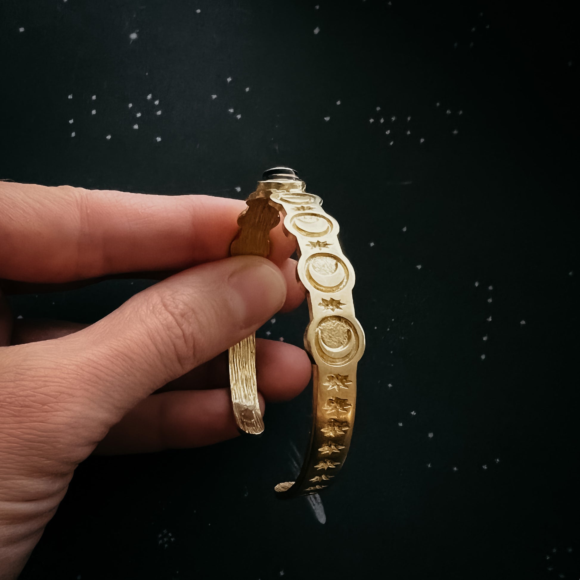 Moon Goddess Bracelet with Rainbow Moonstone Bracelet Yugen Handmade