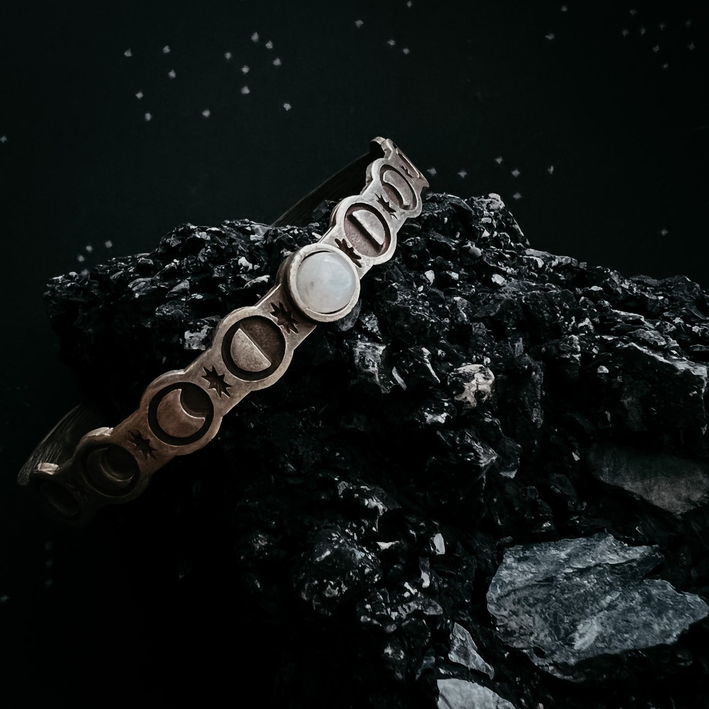 Moon Goddess Bracelet with Rainbow Moonstone Bracelet Yugen Handmade