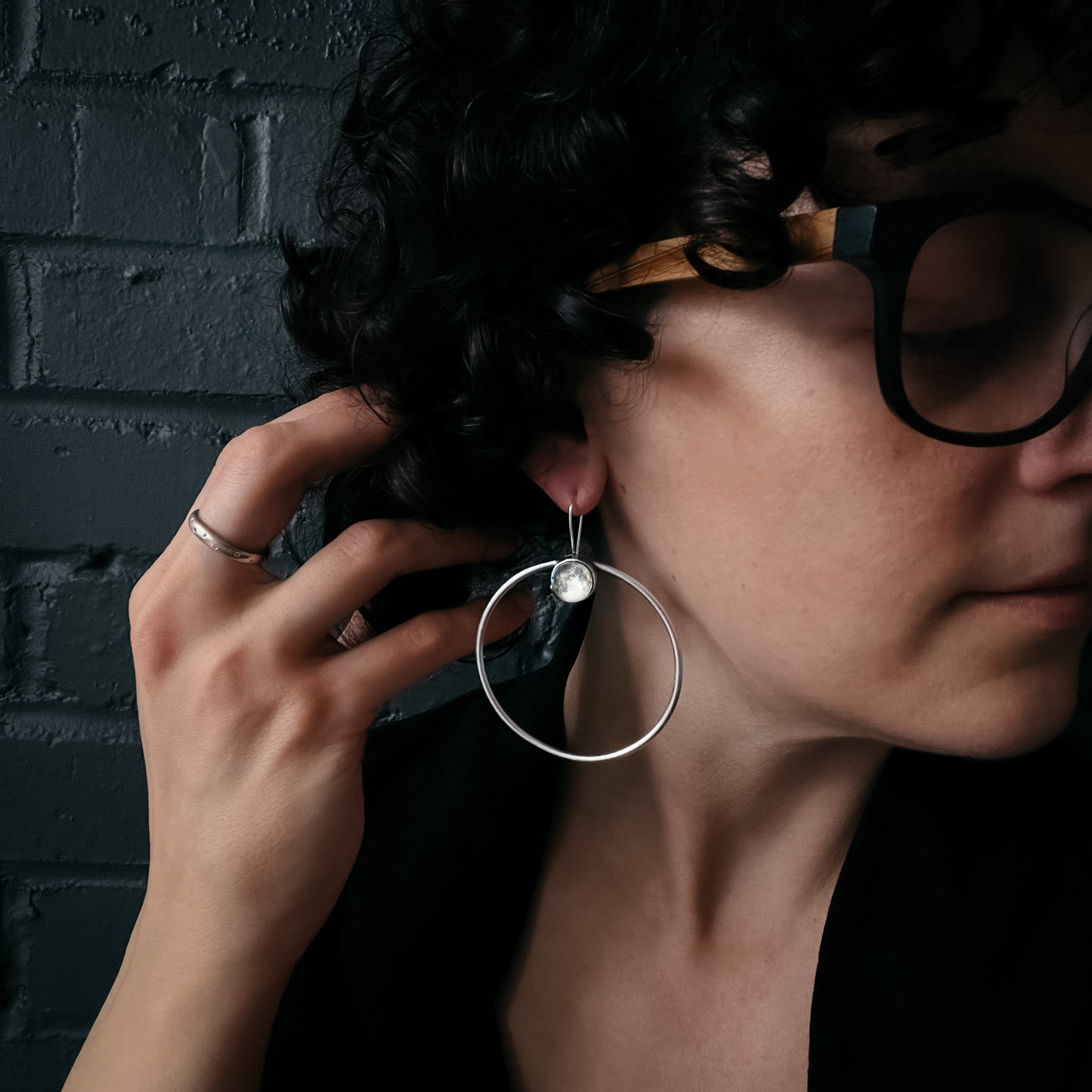 My Moon Large Hoop Earrings Earrings Yugen Handmade