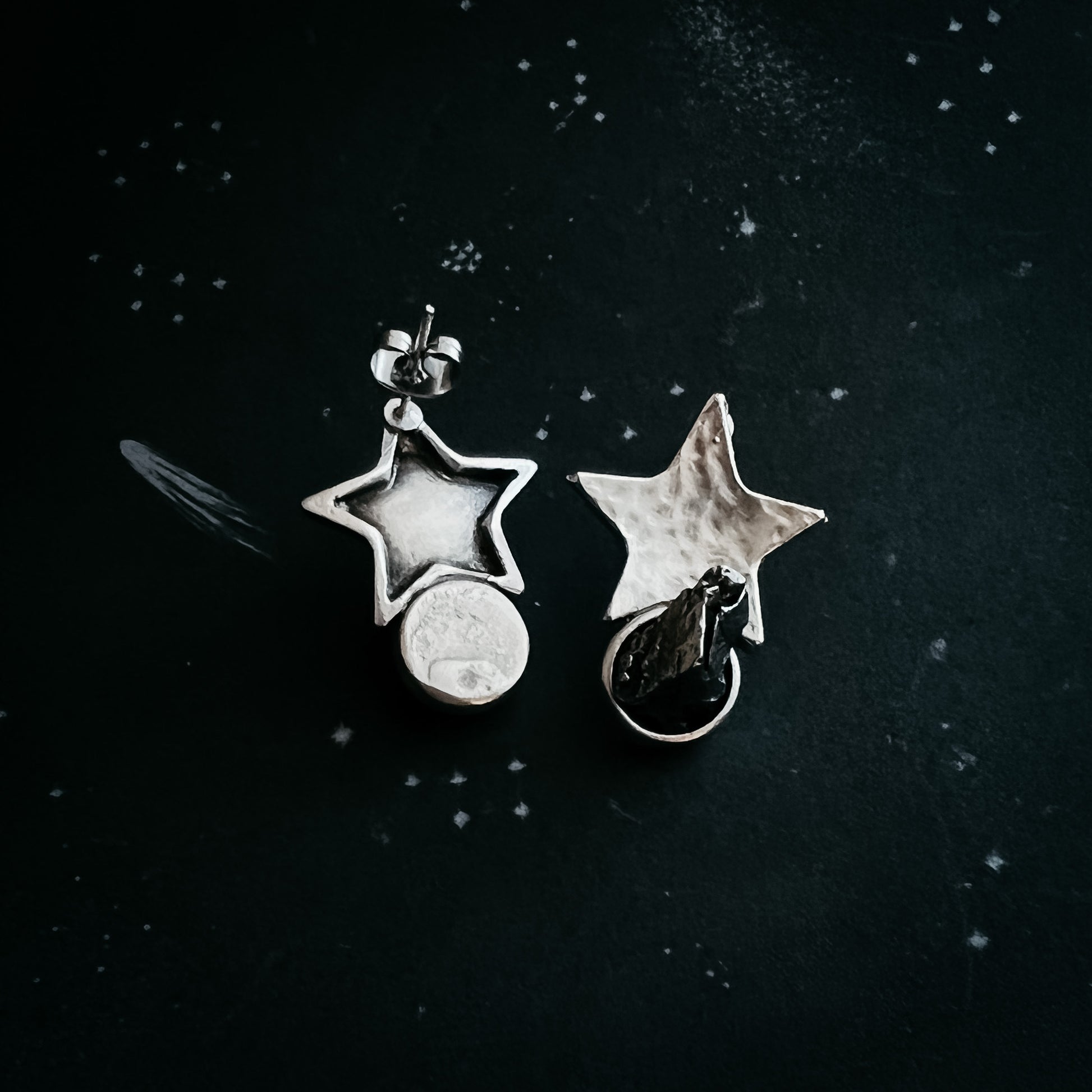 Star Shaped Meteorite Stud Earrings Earrings Yugen Handmade