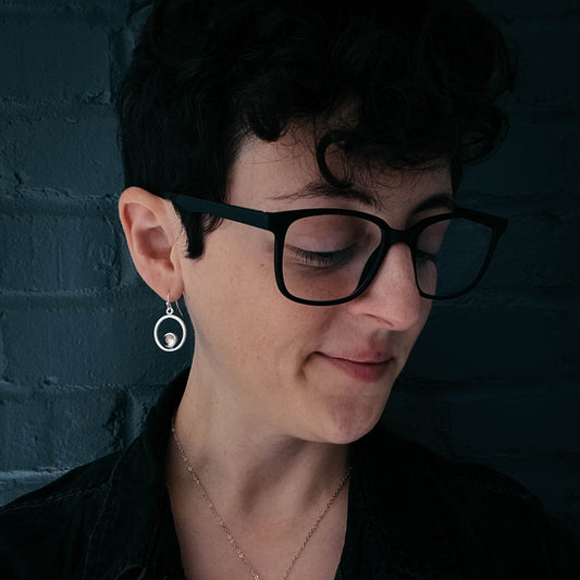 My Moon Circle Dangle Earrings Earrings Yugen Handmade