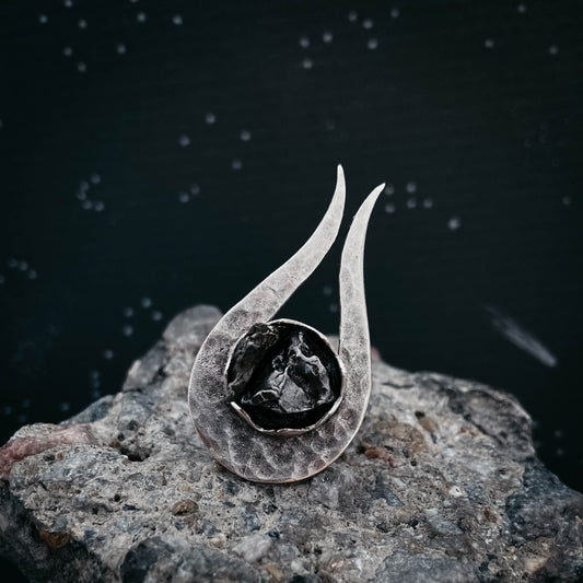 Comet Ring with Authentic Meteorite Ring Yugen Handmade