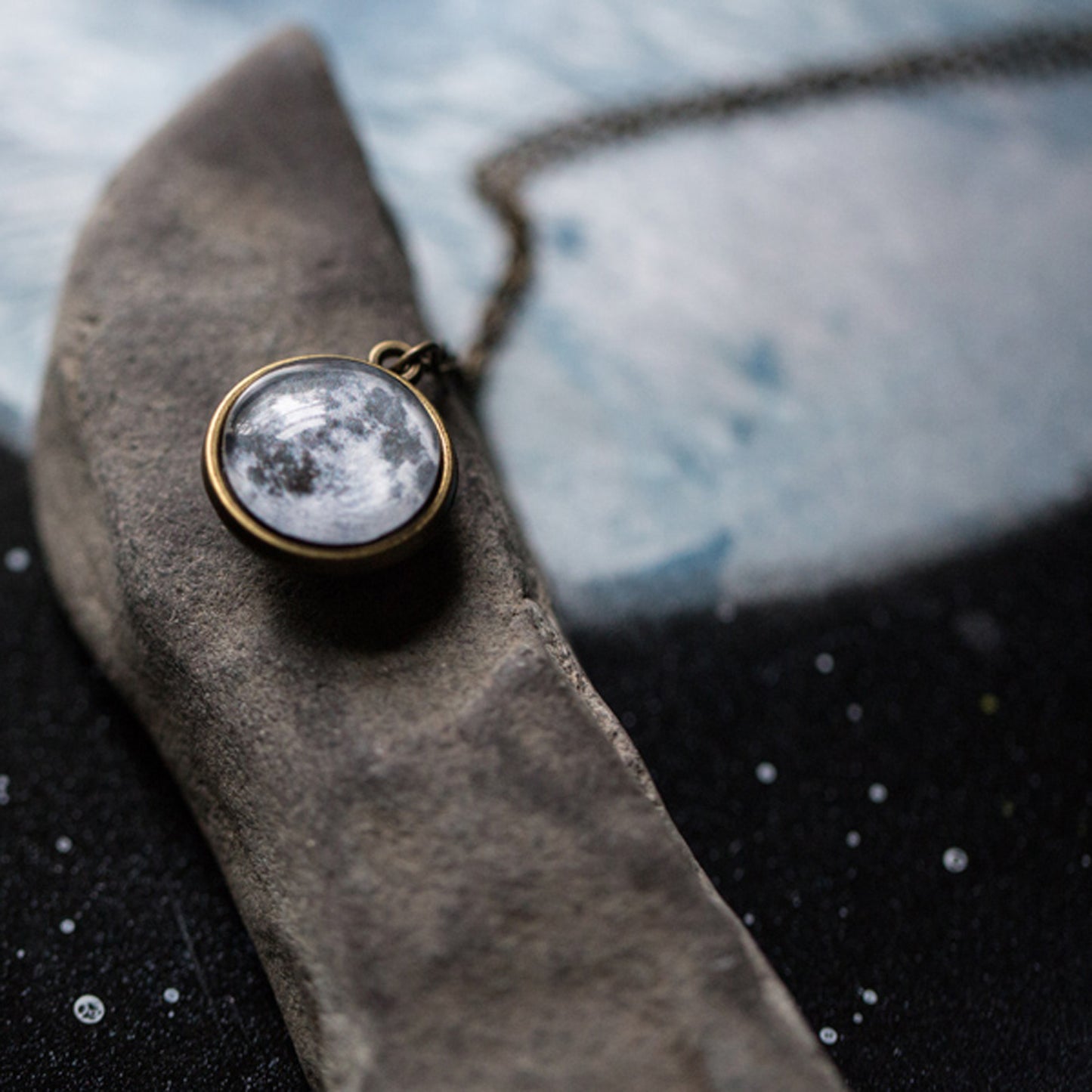 My Moon Double Sided Necklace with Two Custom Moon Dates Necklace Yugen Handmade
