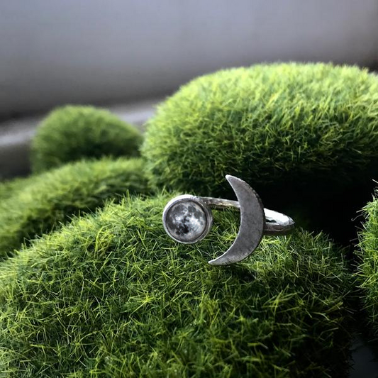 Crescent Moon Galaxy Space Ring Ring Yugen Handmade