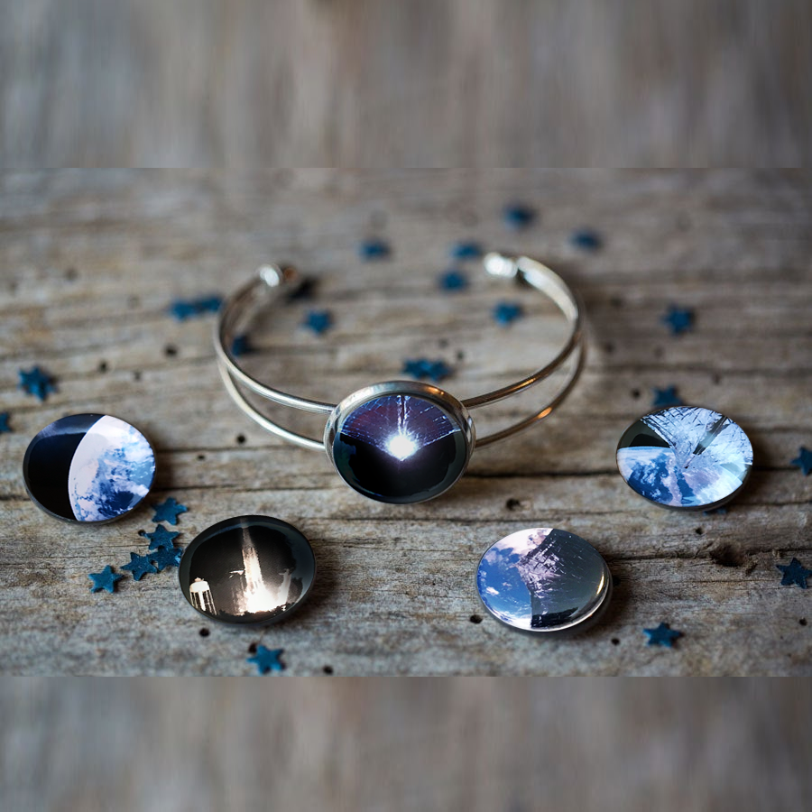 Interchangeable LightSail Planetary Society Cuff Bracelet Bracelet Yugen Handmade Silver Tone
