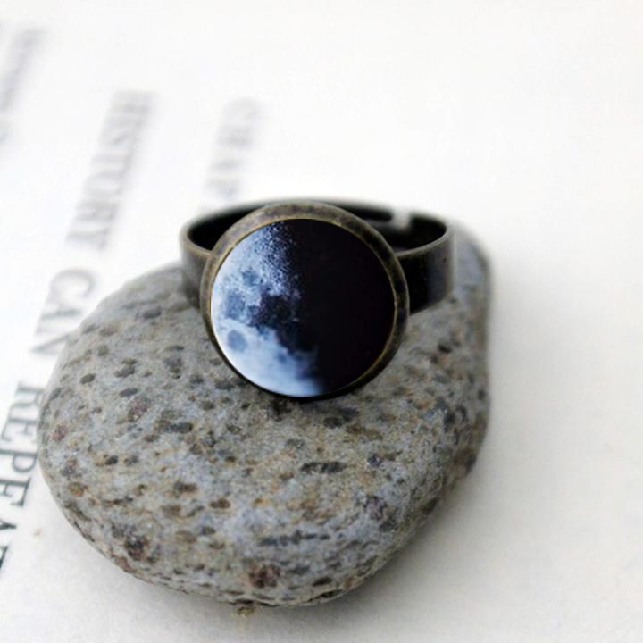 My Moon Custom Adjustable Ring Ring Yugen Handmade Antique Bronze