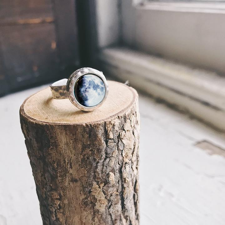 My Moon Hammered Custom Ring Ring Yugen Handmade