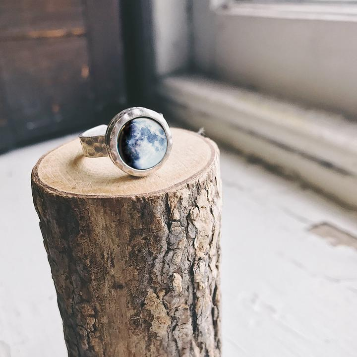 My Moon Hammered Custom Ring Ring Yugen Handmade   